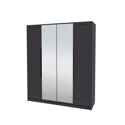 Шкаф распашной Тренд КТ-Ш4 (з) (Антрацит ЛДСП/ Пепел ЛМДФ) Ш1800 В2128 Г547